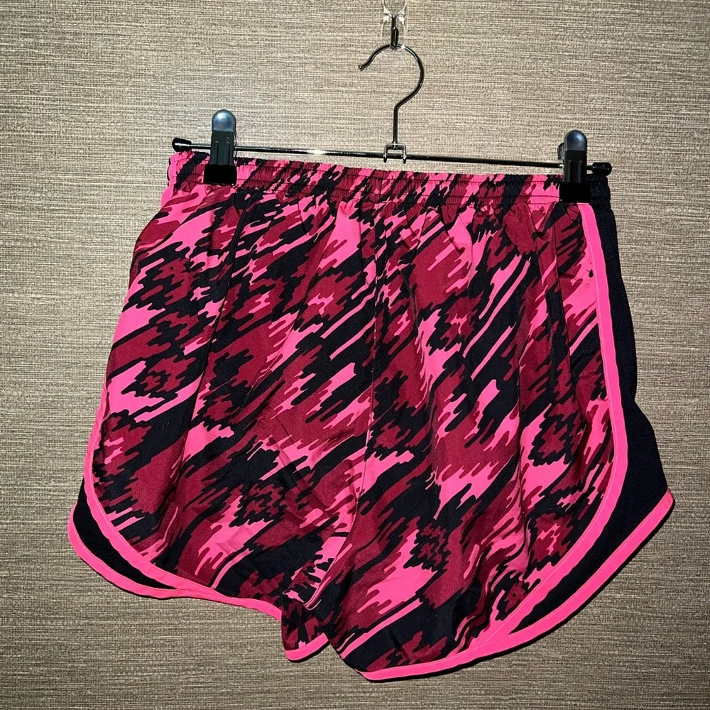 Nike dri fit lined shorts hot pink and black size small Drawstring